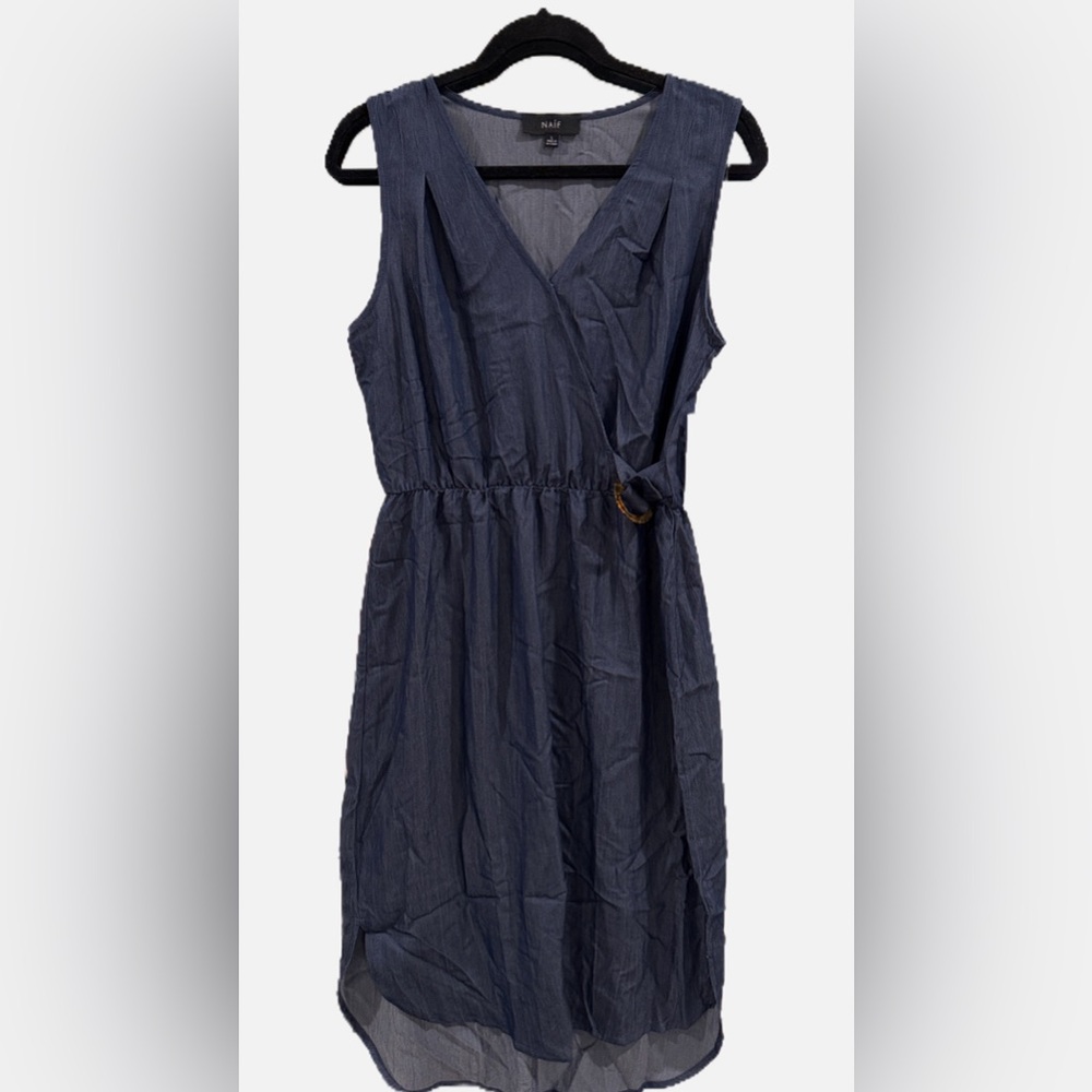 NAIF Midnight Blue Midi Dress with Ring Detail